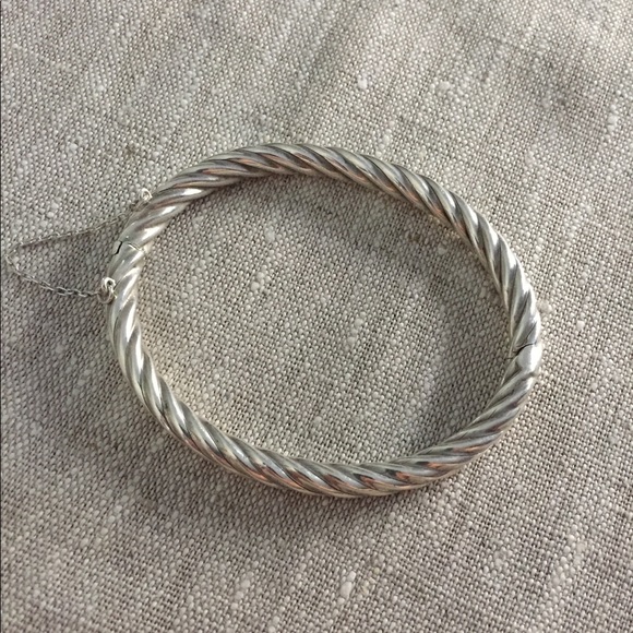 EUC Sterling Silver Hinged Cable Bangle Bracelet - Picture 1 of 7